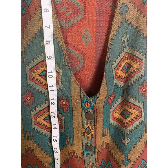 Vintage Willowbend Western Tapestry Button Up Vest, Size L - Picture 7 of 8